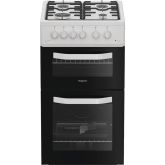 Hotpoint HTG5GCW Freestanding 50cm Gas Double Cooker - White