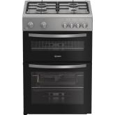 Indesit IDG6GS 60cm Gas Double Cooker - Silver