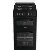 Hotpoint HDG5GCB Freestanding 50cm Gas Double Cooker - Black