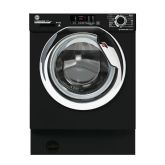 Hoover HBDS 485D1ACBE-80 H-WASH&DRY 300 LITE Integrated Washer Dryer, 8/5kg Capacity, 1400rpm, E/C Energy Rated - Black & Chrome