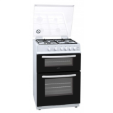 Statesman Nova 60cm Double Oven Gas Lidded Cooker - White