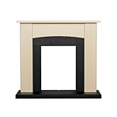 39' Holden Fireplace Cream With Black Back And Hearth
