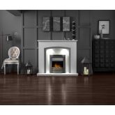 Aurora 54' Barcelona Fireplace China White Sparkly Grey Slips 3' Rebate With Lights