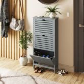 GFW BGN3TSGRY BERGEN THREE TIER SHOE CABINET GREY
