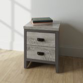 GFW BOS2BSGRY BOSTON 2 DRAWER BEDSIDE TABLE GREY