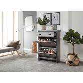 GFW BOS2TSGRY BOSTON 2 TIER 1 DRAWER SHOE CABINET GREY