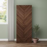 GFW CAT21WWAL CATANIA 2 DOOR 1 DRAWER WARDROBE ROYAL WALNUT