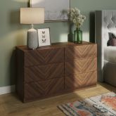 GFW CAT33CWAL CATANIA 3+3 DRAWER CHEST ROYAL WALNUT