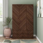 GFW CAT34WWAL CATANIA 3 DOOR 4 DRAWER WARDROBE ROYAL WALNUT