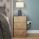 GFW CAT3B2OAK CATANIA 3 DRAWER BEDSIDE TABLE EURO OAK x2