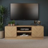 GFW CATTVUOAK CATANIA 2 DOOR TV UNIT EURO OAK