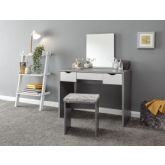 GFW ELIDRSGRY ELIZABETH DRESSING TABLE SET GREY + WHITE