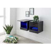 GFW GALWHBGBG GALICIA PAIR OF WALL HANGING BEDSIDE TABLES BLACK