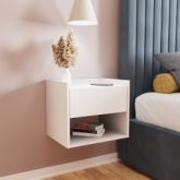GFW HARWMBWHT HARMONY WALL MOUNTED PAIR OF BEDSIDE TABLES WHITE