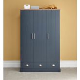 GFW KEN33WSBL KENDAL 3 DOOR 3 DRAWER WARDROBE SLATE BLUE