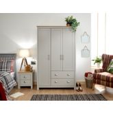 GFW LAN32WGRY LANCASTER 3 DOOR 2 DRAWER WARDROBE GREY