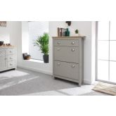 GFW LAN3TSGRY LANCASTER 2DR 1DRW SHOE CABINET GREY
