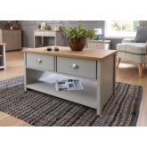 GFW LANCOFGRY LANCASTER 2 DRAWER COFFEE TABLE GREY