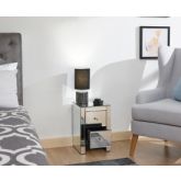 GFW MIR2DRCLR MIRRORED 2 DRAWER SLIM CHEST CLEAR GLASS