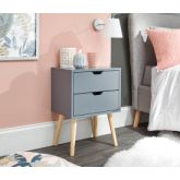 GFW NBG1BSDGR NYBORG SINGLE 2 DRAWER BEDSIDE DARK GREY