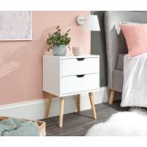 GFW NBG1BSWHT NYBORG SINGLE 2 DRAWER BEDSIDE WHITE