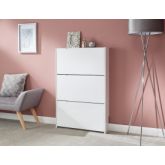 GFW NRG3TSWHT NARROW HIGH GLOSS 3 TIER SHOE CABINET WHITE