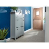 GFW SHOECABGR DELUXE TWO TIER SHOE CABINET GREY