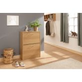 GFW STG2TSOAK STIRLING TWO TIER SHOE CABINET OAK