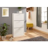 GFW STR3TSWHT STIRLING THREE TIER SHOE CABINET WHITE