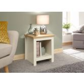 GFW LANSTSCRM LANCASTER SIDE TABLE WITH SHELF CREAM