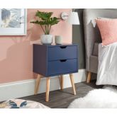 GFW NBG1BSNSB NYBORG SINGLE 2 DRAWER BEDSIDE NIGHTSHADOW BLUE