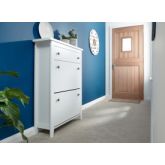 GFW SHOECABWH DELUXE TWO TIER SHOE CABINET WHITE