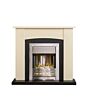 39' Holden Fireplace Cream With Black Back And Hearth