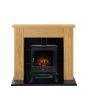 39' Chester Fireplace Oak Effect With Black Back And Hearth