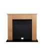 39' Chester Fireplace Oak Effect With Black Back And Hearth