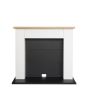 39' Chester Fireplace Oak Effect With Black Back And Hearth