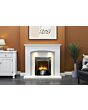 Aurora 48' Barcelona Fireplace China White Sparkly Grey Slips 3'