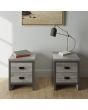 GFW BOS2B2GRY BOSTON 2 DRAWER BEDSIDE TABLE PAIR GREY