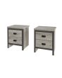 GFW BOS2B2GRY BOSTON 2 DRAWER BEDSIDE TABLE PAIR GREY