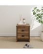 GFW BOS2BSKNO BOSTON 2 DRAWER BEDSIDE TABLE KNOTTY OAK