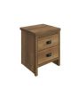 GFW BOS2BSKNO BOSTON 2 DRAWER BEDSIDE TABLE KNOTTY OAK