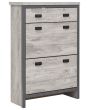 GFW BOS2TSGRY BOSTON 2 TIER 1 DRAWER SHOE CABINET GREY
