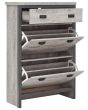 GFW BOS2TSGRY BOSTON 2 TIER 1 DRAWER SHOE CABINET GREY
