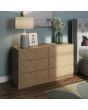GFW CAT33COAK CATANIA 3+3 DRAWER CHEST EURO OAK