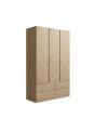 GFW CAT34WOAK CATANIA 3 DOOR 4 DRAWER WARDROBE EURO OAK