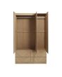 GFW CAT34WOAK CATANIA 3 DOOR 4 DRAWER WARDROBE EURO OAK