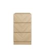 GFW CAT3BSOAK CATANIA 3 DRAWER BEDSIDE TABLE EURO OAK