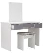 GFW ELIDRSWHT ELIZABETH DRESSING TABLE SET WHITE + GREY