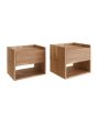 GFW HARWMBOAK HARMONY WALL MOUNTED PAIR OF BEDSIDE TABLES OAK