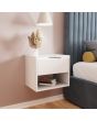GFW HARWMBWHT HARMONY WALL MOUNTED PAIR OF BEDSIDE TABLES WHITE